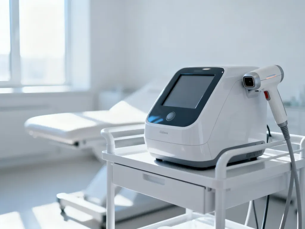 Nowoczesne urządzenie do depilacji laserowej w profesjonalnym gabinecie medycyny estetycznej.